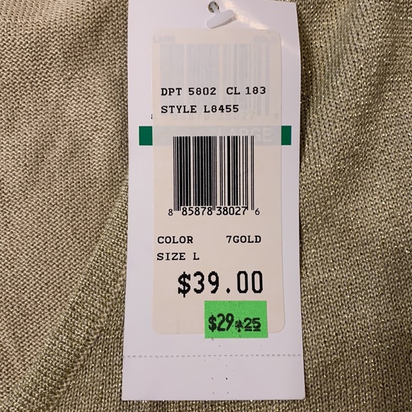 Lemmie Gold Sparkle Cardigan. Size Large. - Picture 3 of 6